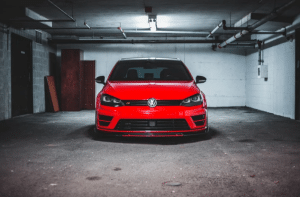 Car inside garage