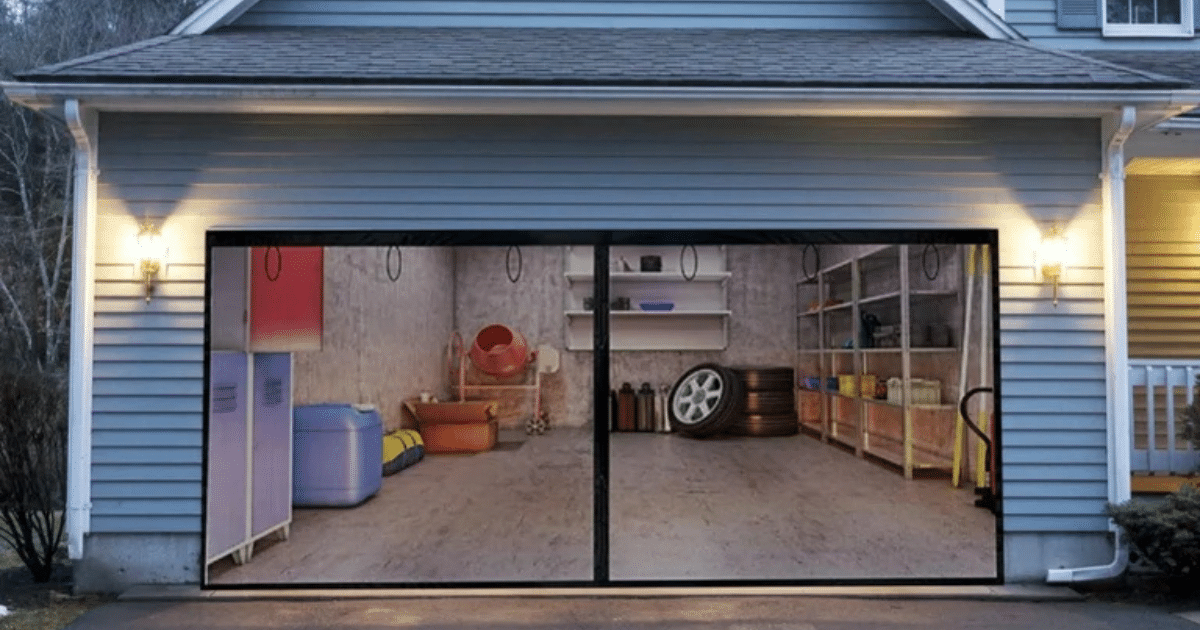 garage door with screen